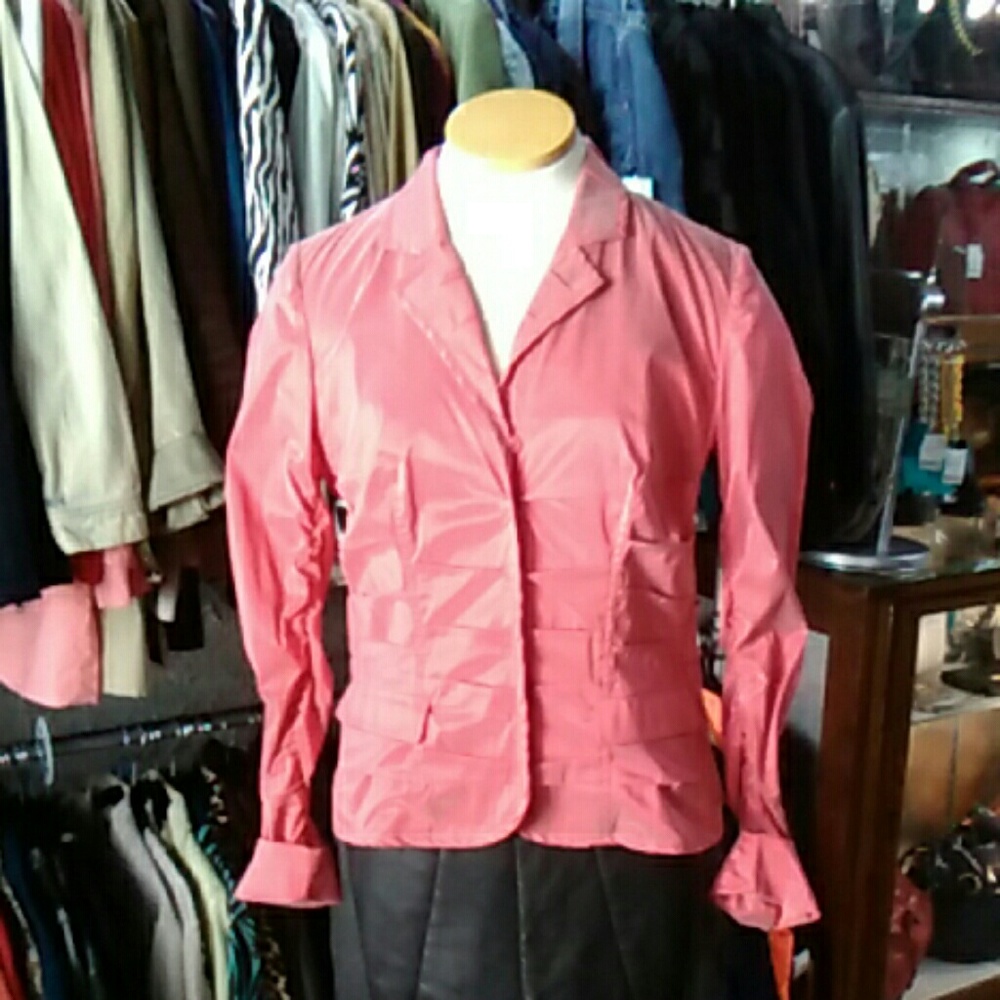Pre-owned Carlisle Silk Blend Salmon Color Jacket
